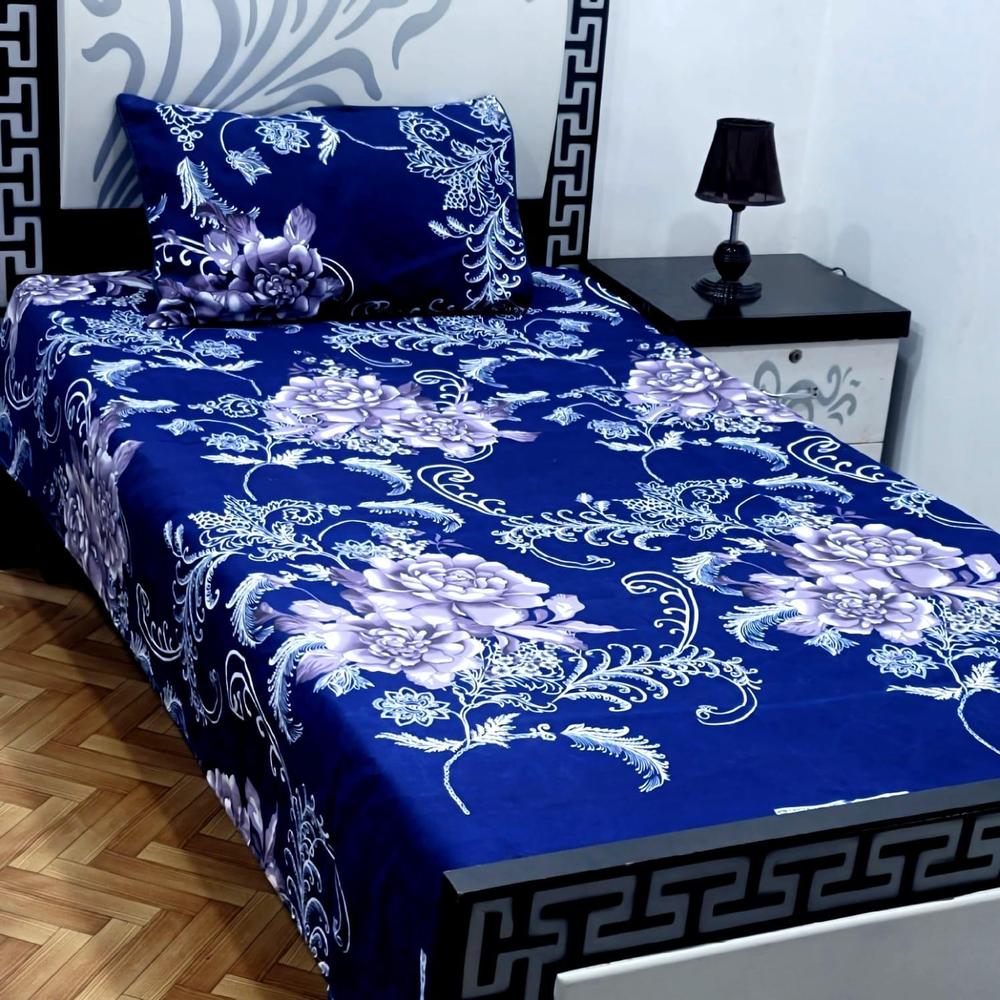 2 Pcs Cotton Sotton Printed Single Bedsheet