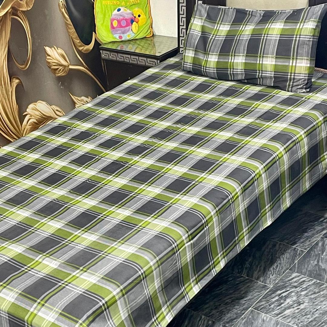Colorful Printed Cotton Single Bedsheet Set - 2 Pcs