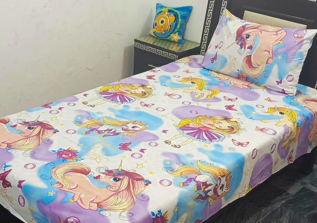 Elegant Cotton Printed Single Bedsheet Set - 2 Pcs