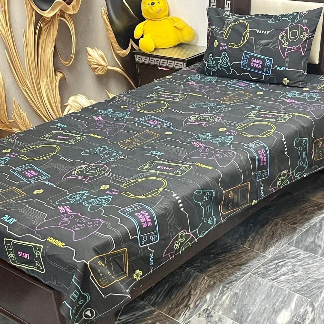 Elegant Cotton Printed Single Bedsheet Set - 2 Pcs