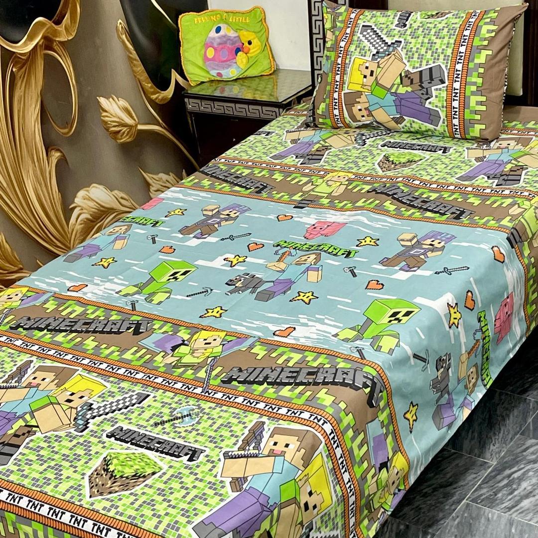 Elegant Cotton Printed Single Bedsheet Set - 2 Pcs