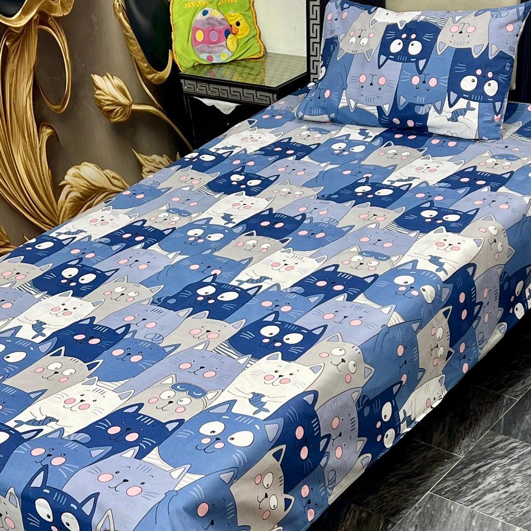 Elegant Cotton Printed Single Bedsheet Set - 2 Pcs
