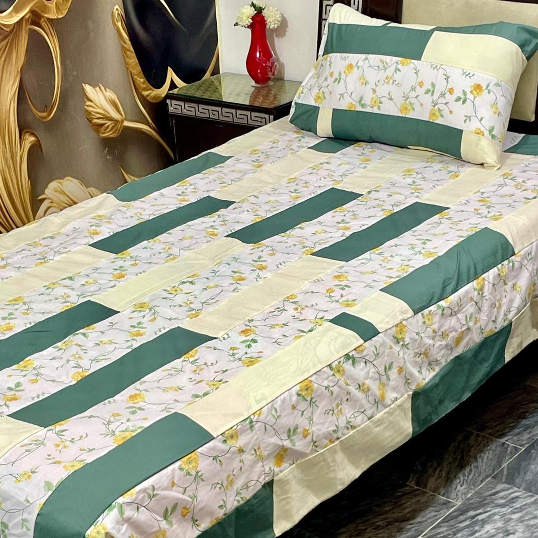 Vibrant Multicolor Cotton Patchwork 2 Pcs Single Bedset