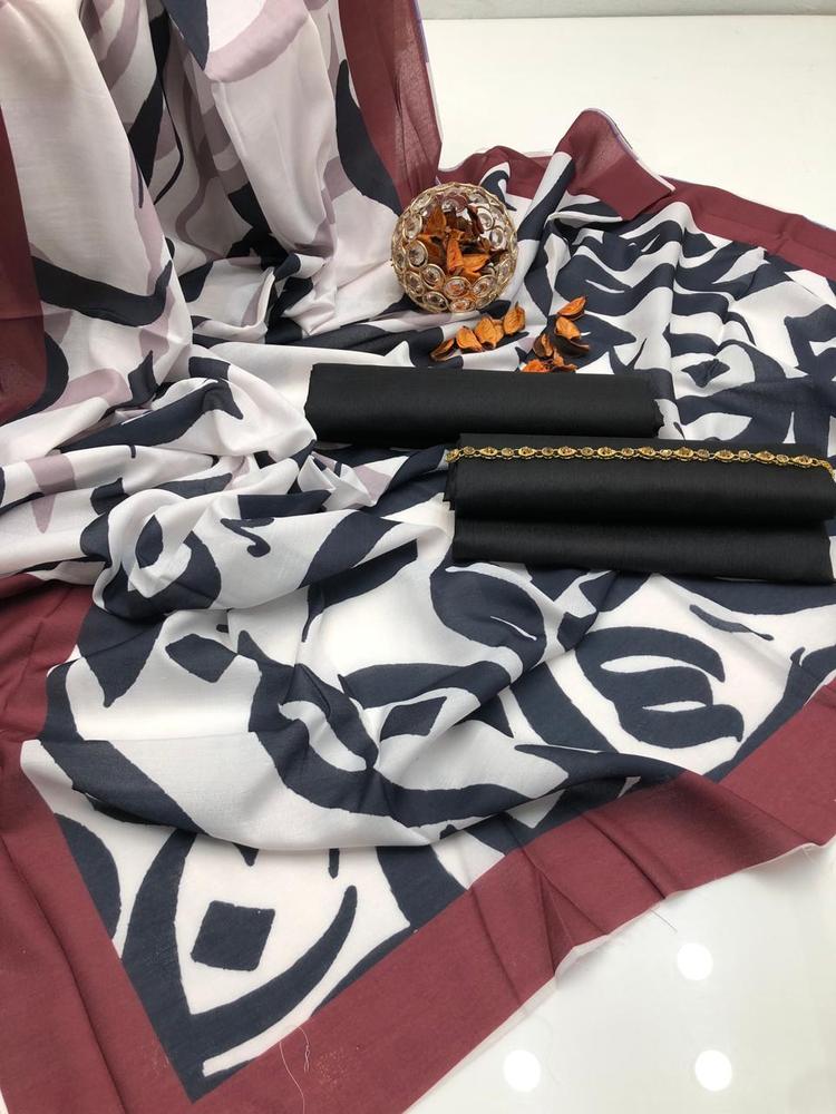 3 Pcs Women's Unstitched Katan Silk Plain Suit