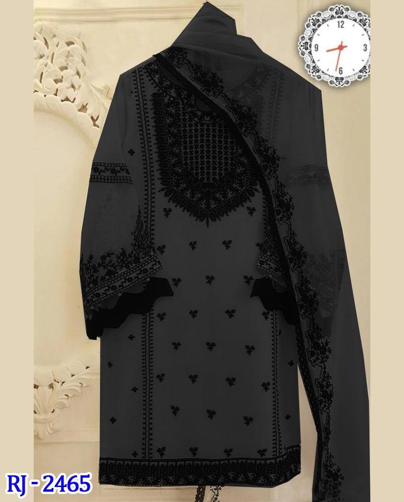 3 Pcs Women's Unstitched Lawn Embroidered Suit