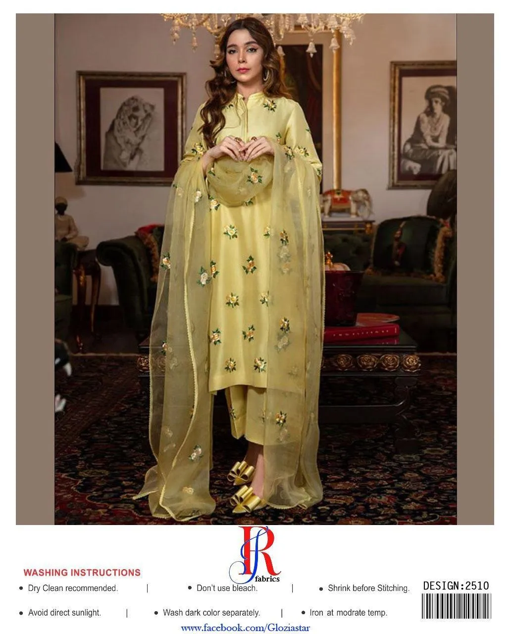 3 Pcs Women's Unstitched Embroidered Suit