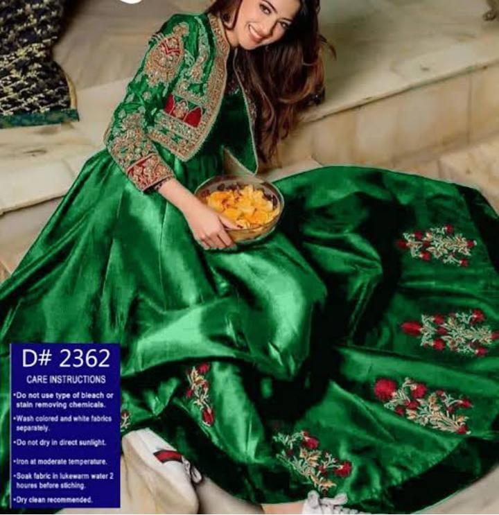 2 Pcs Women's Unstitched Sequins Embroidered Suit