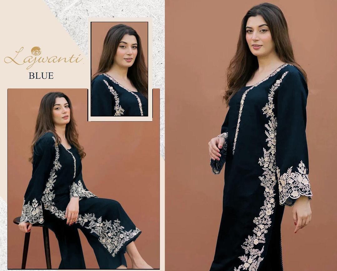 2 Pcs Women's Unstitched Embroidered Suit