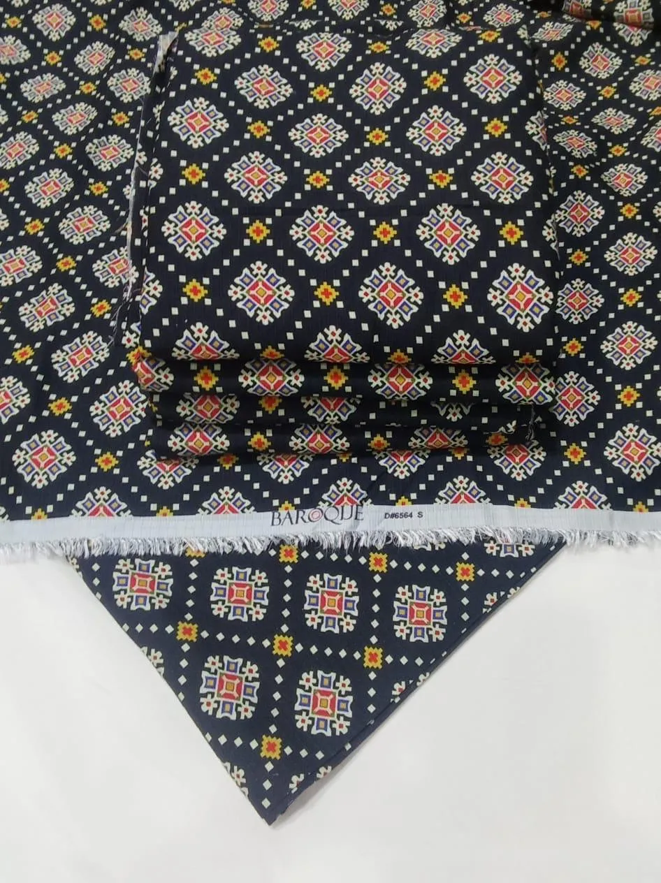 2 Pcs Women's Unstitched Printed Suit