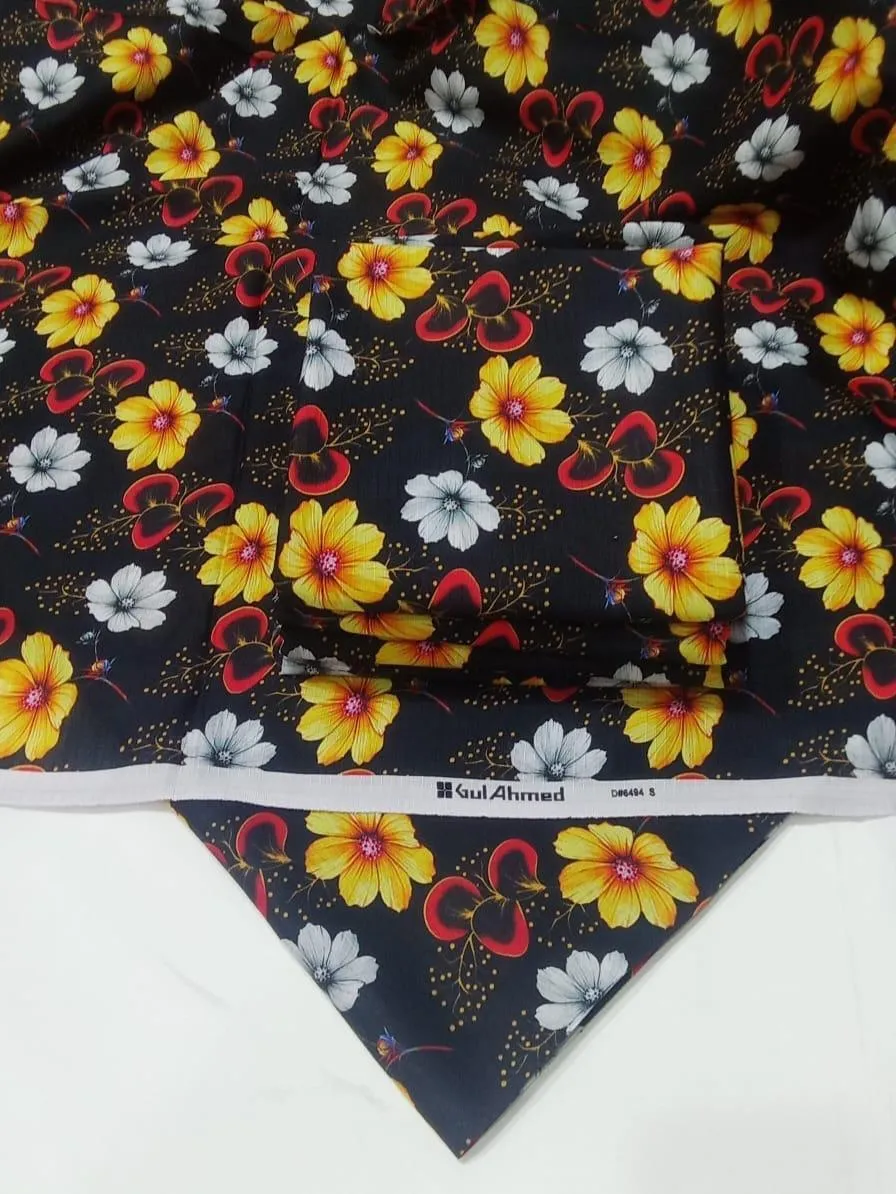 2 Pcs Women's Unstitched Printed Suit