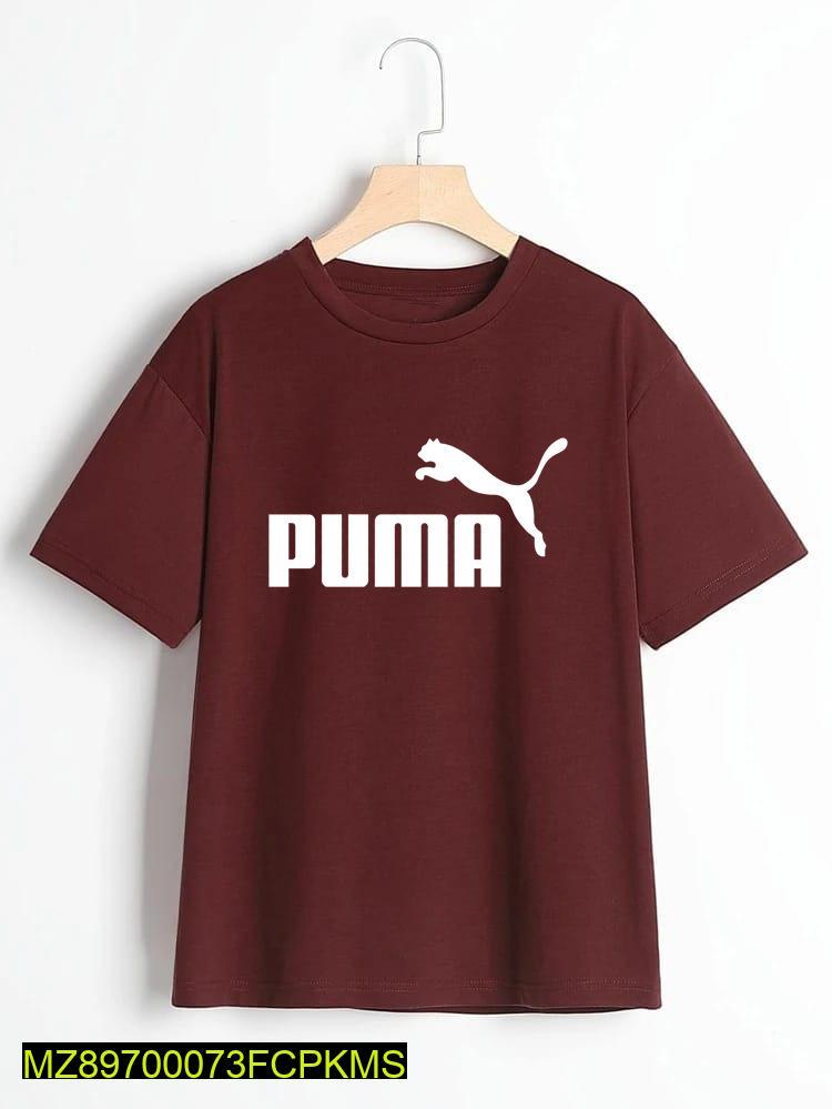 1 Pc Unisex Cotton Printed T-Shirt, Maroon