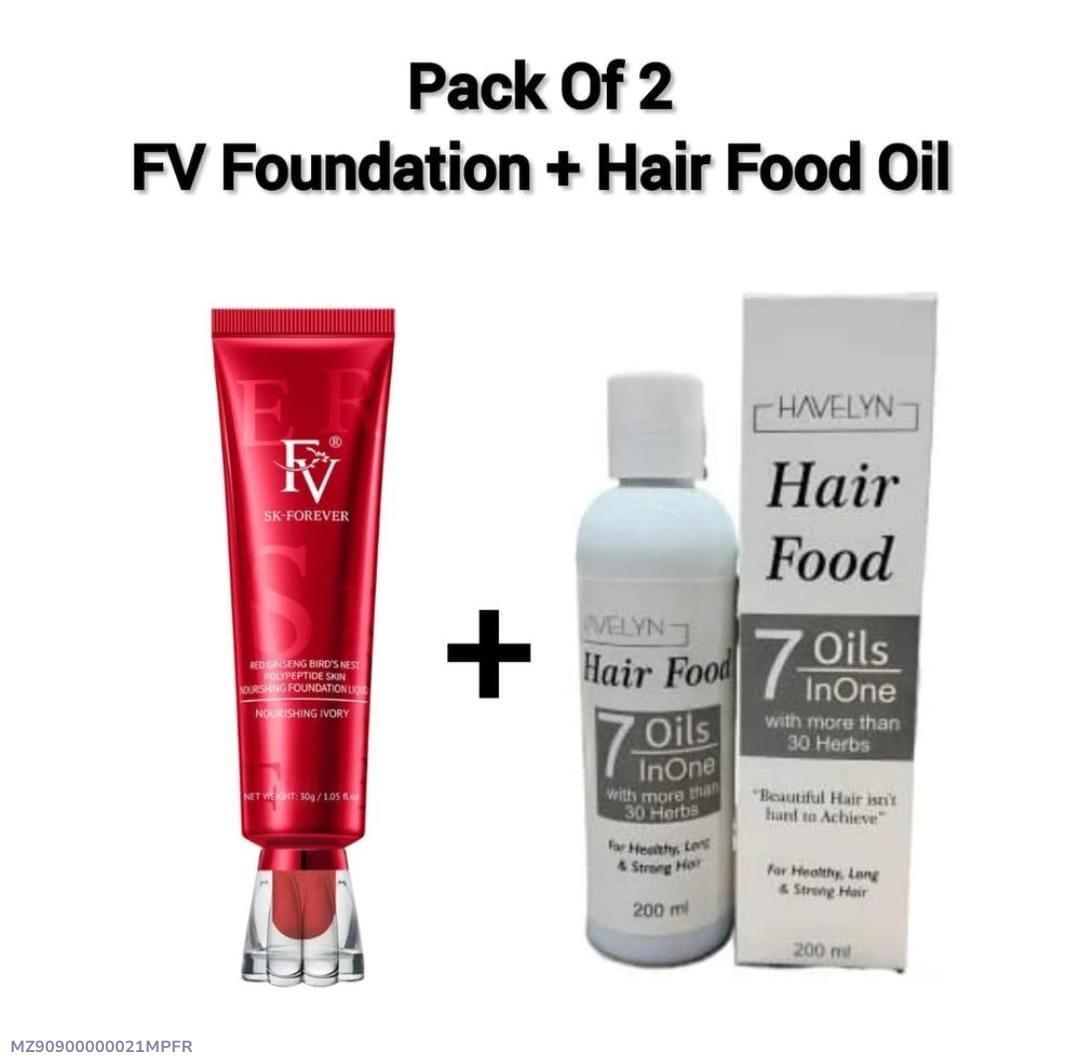 FV Foundation + Hair Food Oil 200ml Bundle
