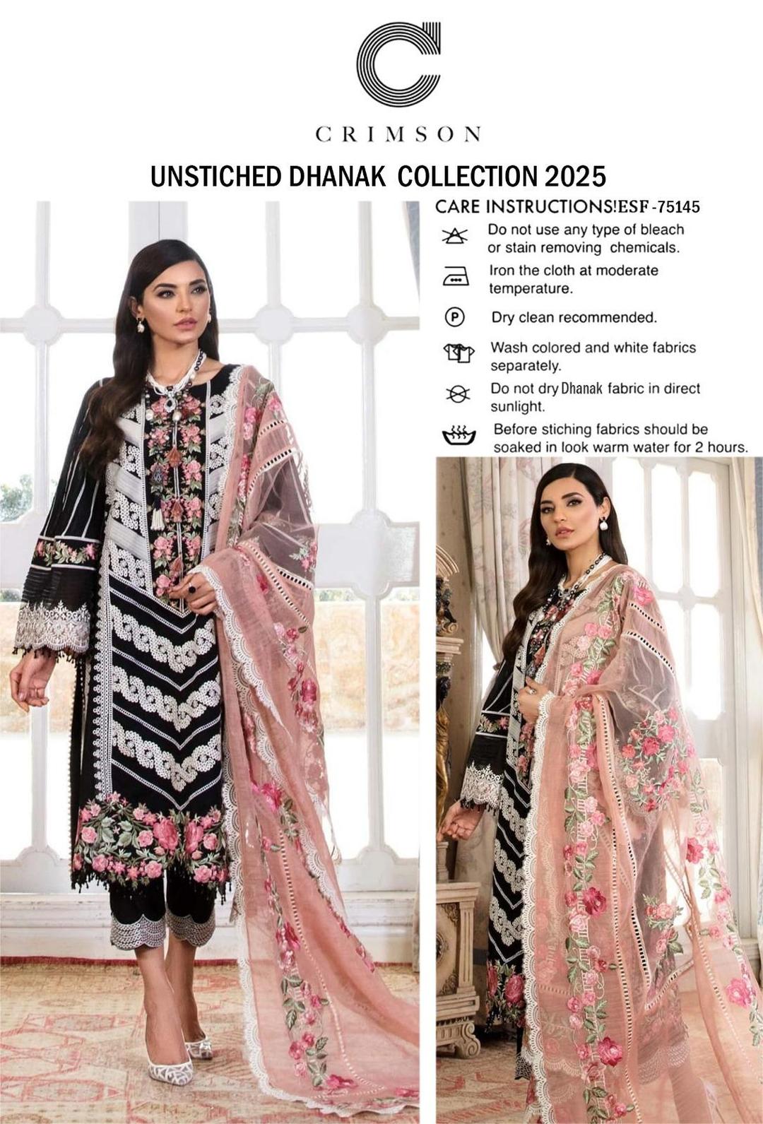 3 Pcs Women's Unstitched Embroidered Suit