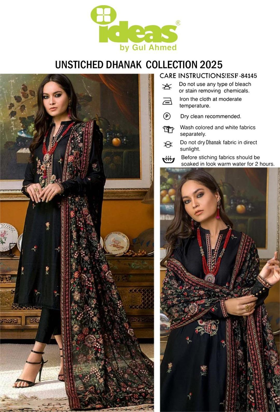 3 Pcs Women's Unstitched Embroidered Suit