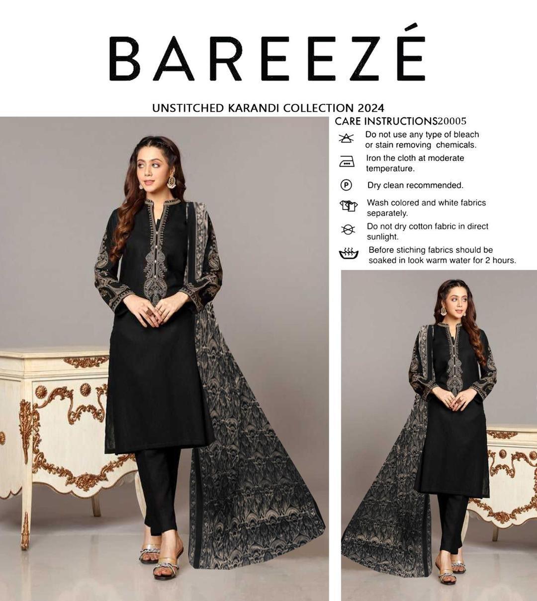 3 Pcs Women's Unstitched Embroidered Suit