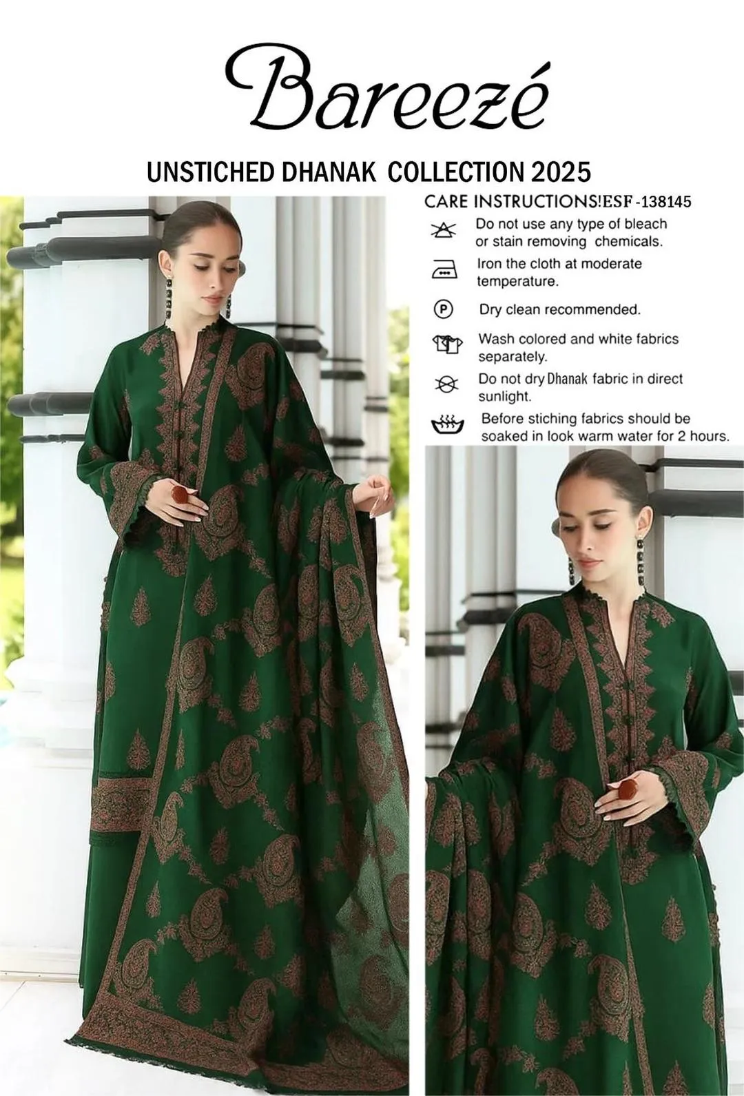 3 Pcs Women's Unstitched Embroidered Suit