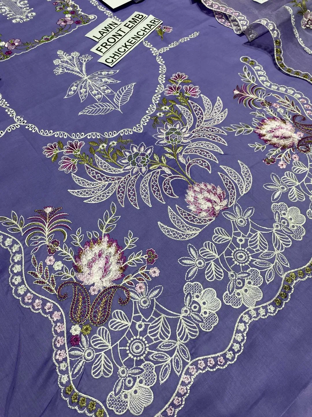Purple Chikankari Lawn 3-Piece Suit for Women