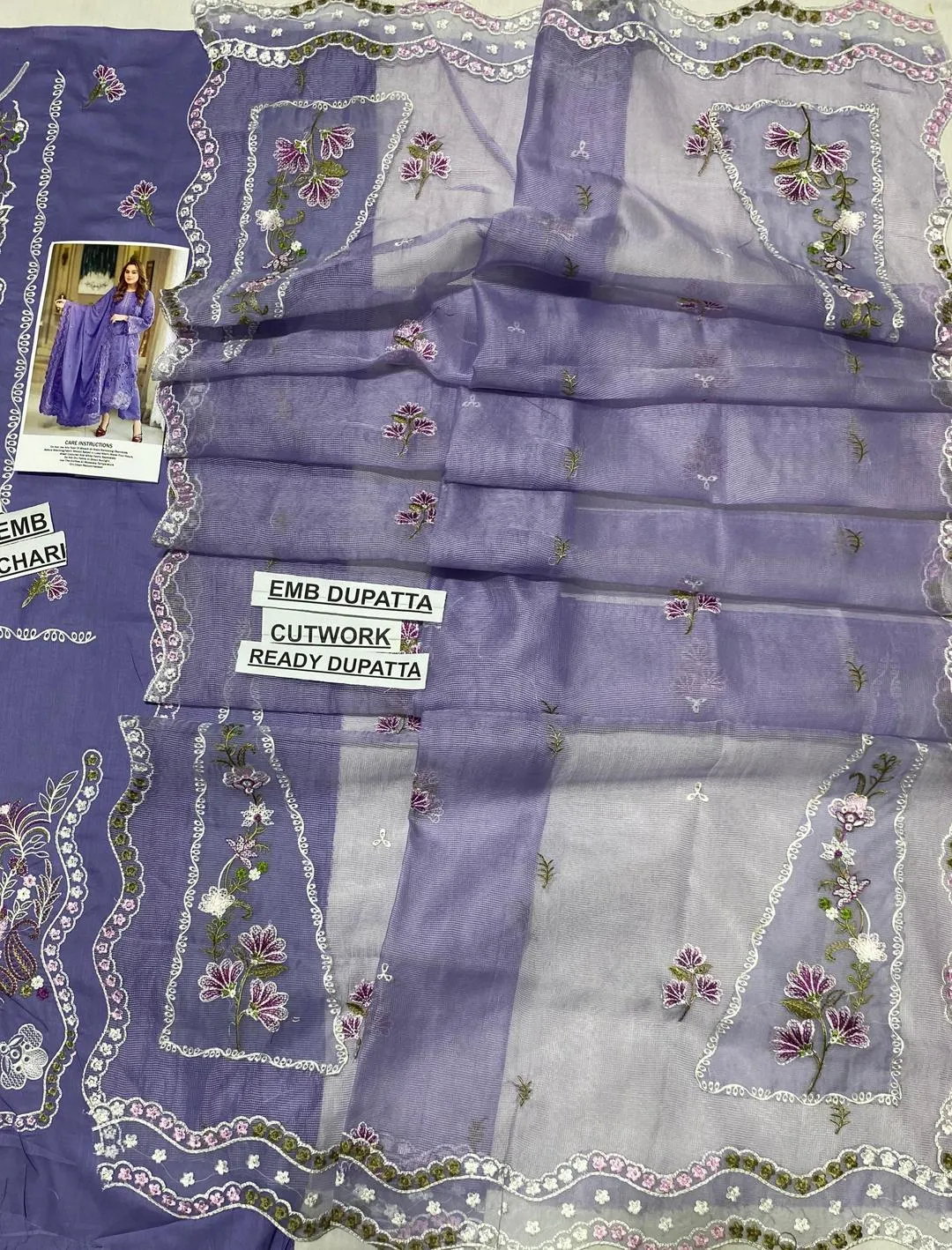 Purple Chikankari Lawn 3-Piece Suit for Women