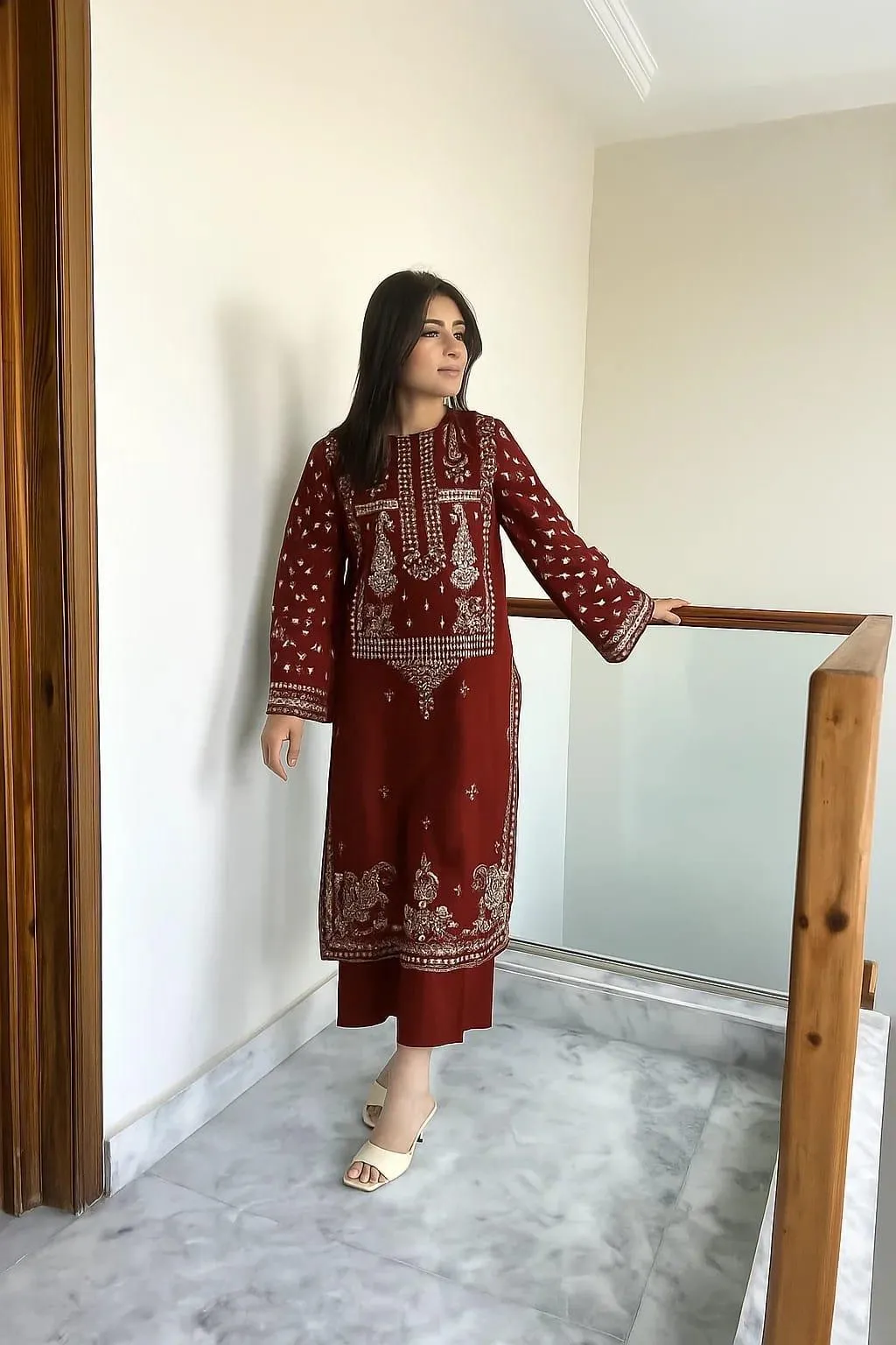 2 Pcs Women's Unstitched Embroidered Suit