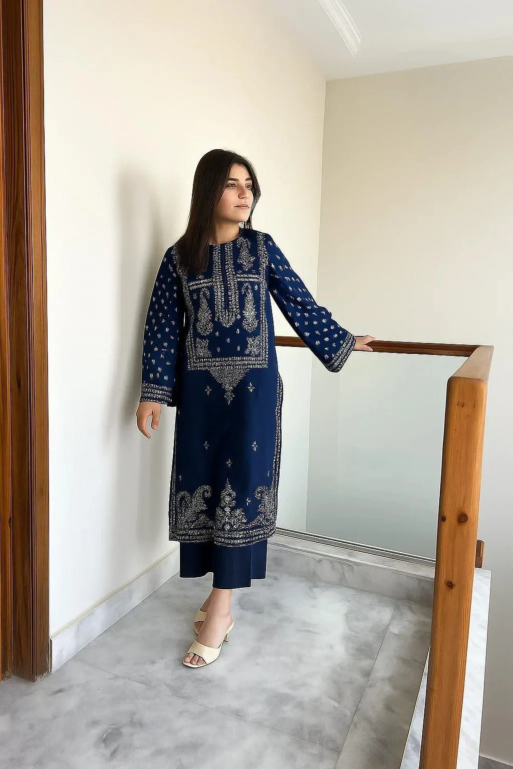 2 Pcs Women's Unstitched Embroidered Suit