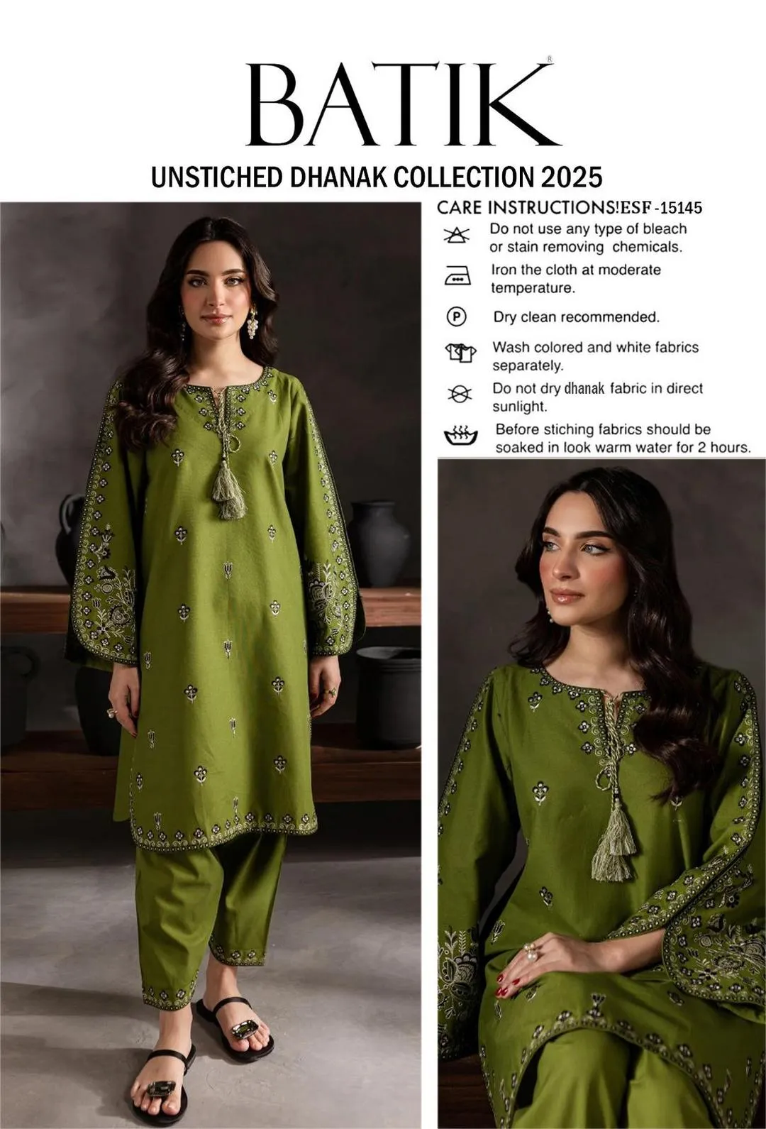 2 Pcs Women's Unstitched Embroidered Suit
