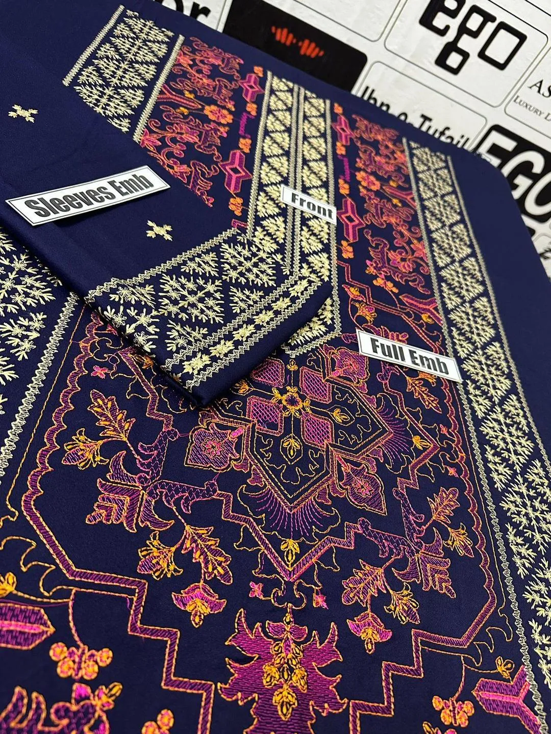 2 Pcs Women's Unstitched Embroidered Suit