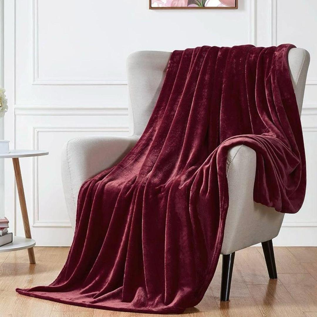 Fleece Plain Double Bed Blanket