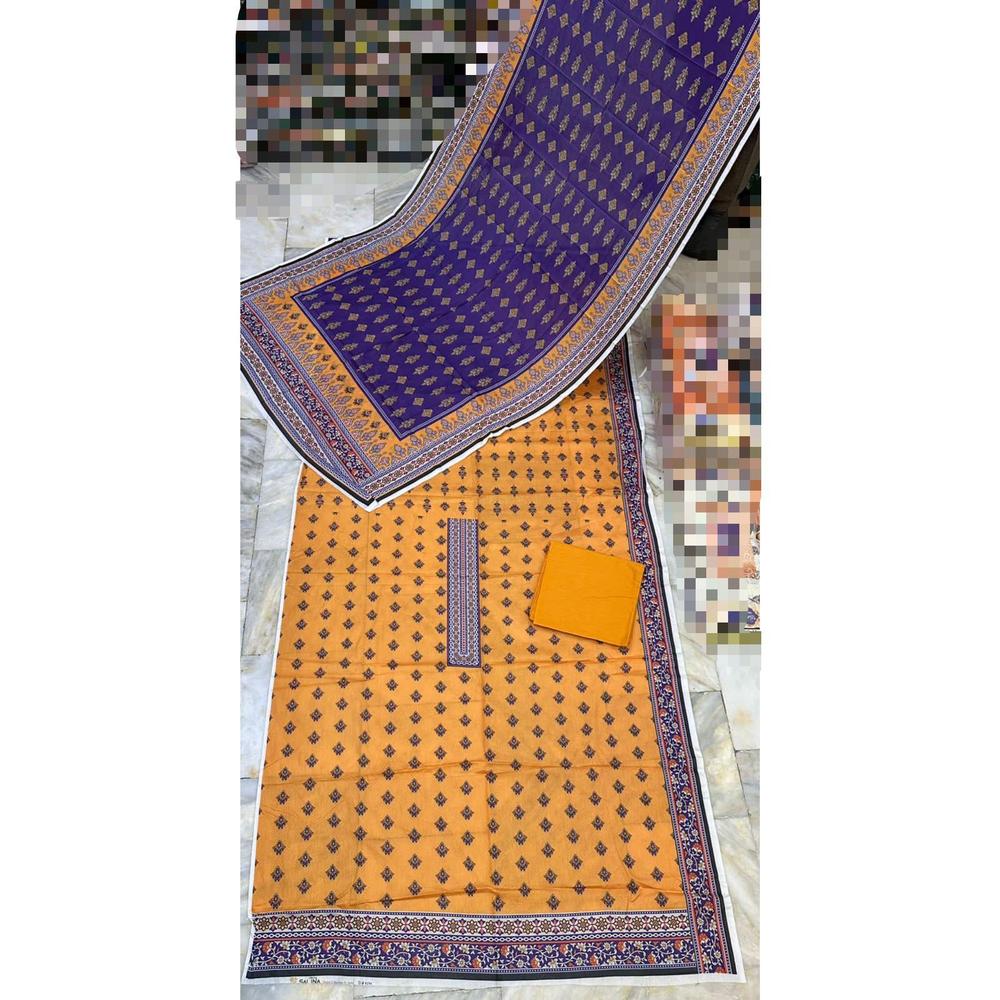 3 Pcs Women's Unstitched Lawn Digital Printed Suit