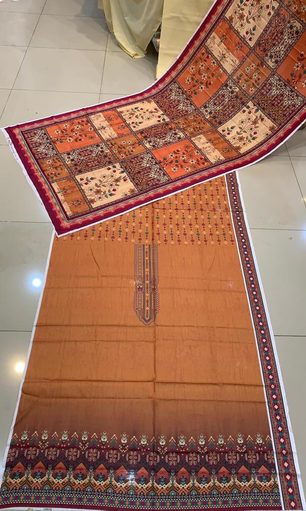 3 Pcs Women's Unstitched Lawn Printed Suit