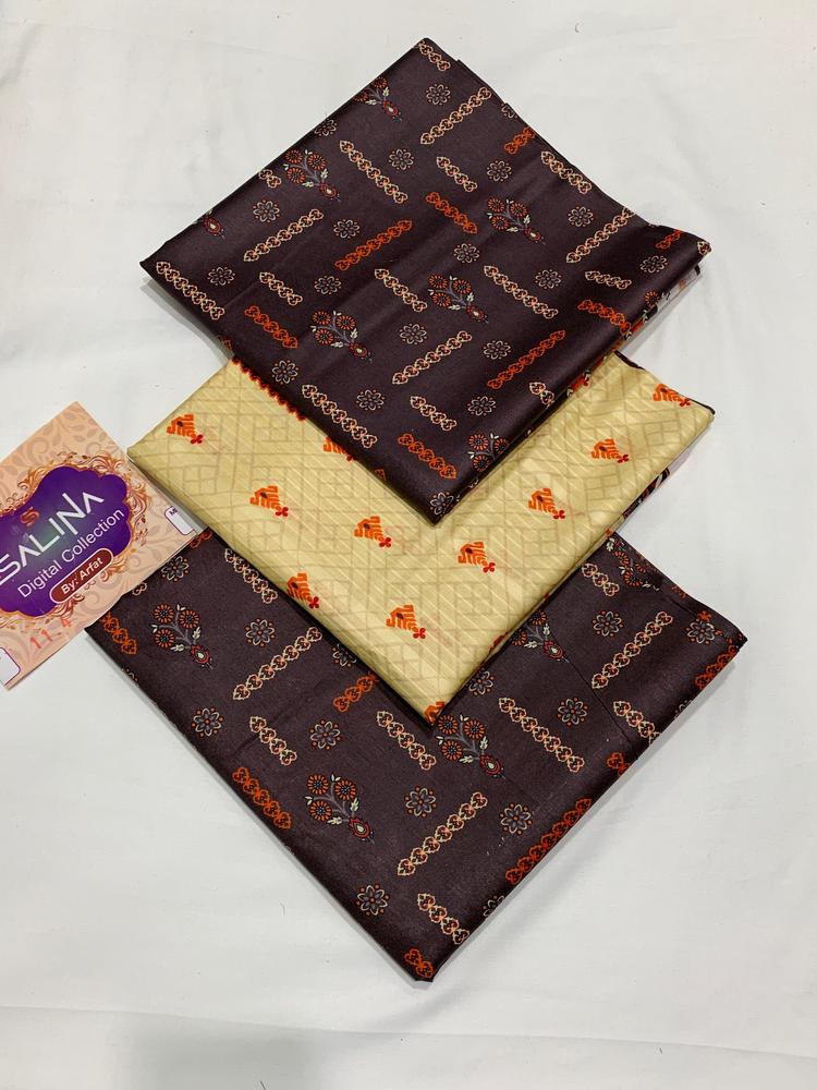 3 Pcs Women's Unstitched Lawn Digital Print Suit