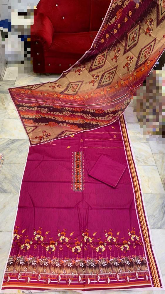 3 Pcs Women's Unstitched Lawn Digital Print Suit