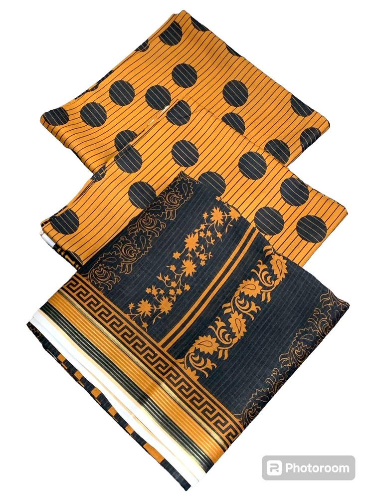 3 Pcs Women's Unstitched Lawn Printed Suit