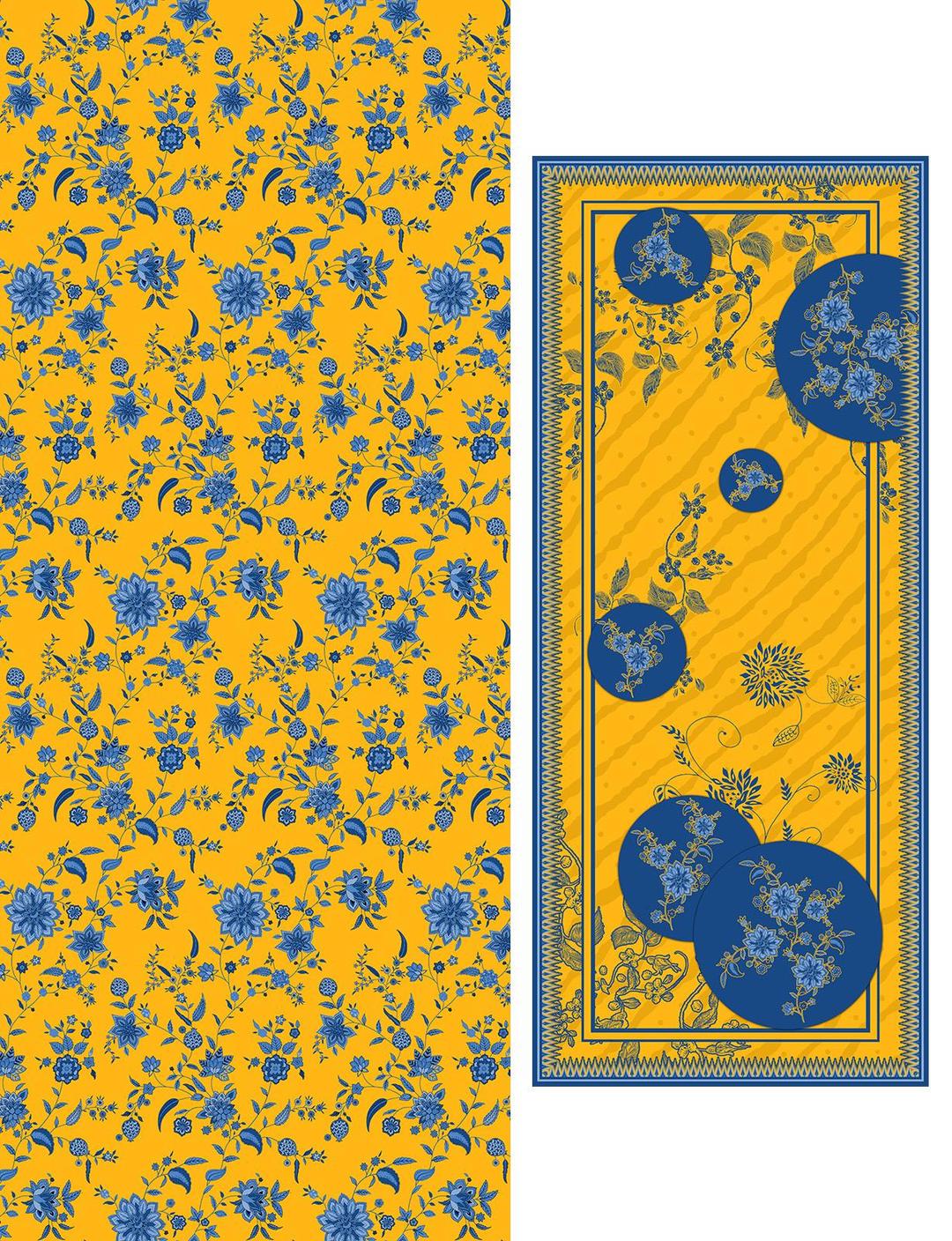 3 Pcs Women's Unstitched Linen Printed Suit