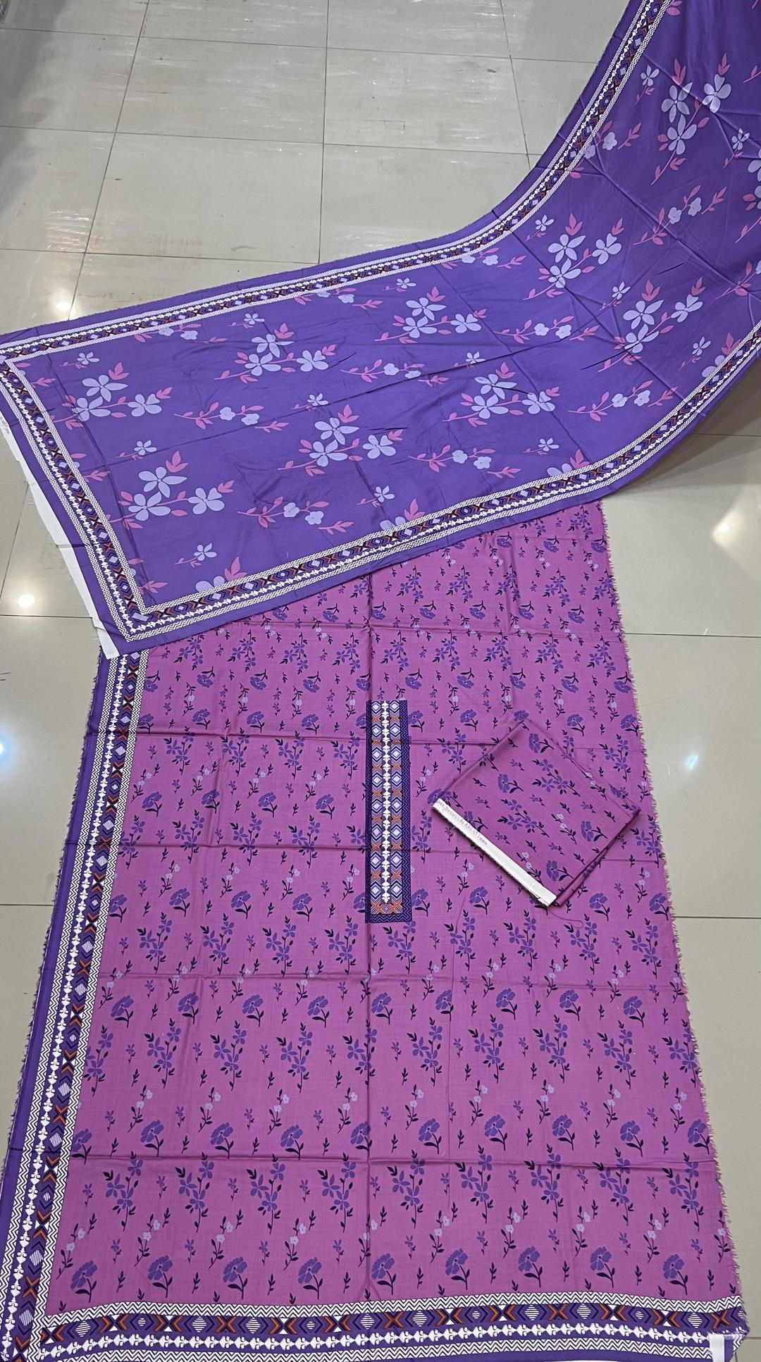 3 Pcs Women's Unstitched Linen Printed Suit