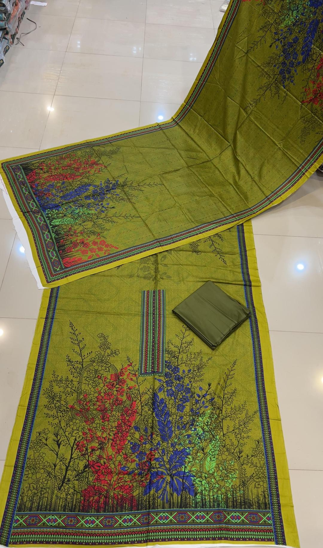 3 Pcs Women's Unstitched Linen Printed Suit