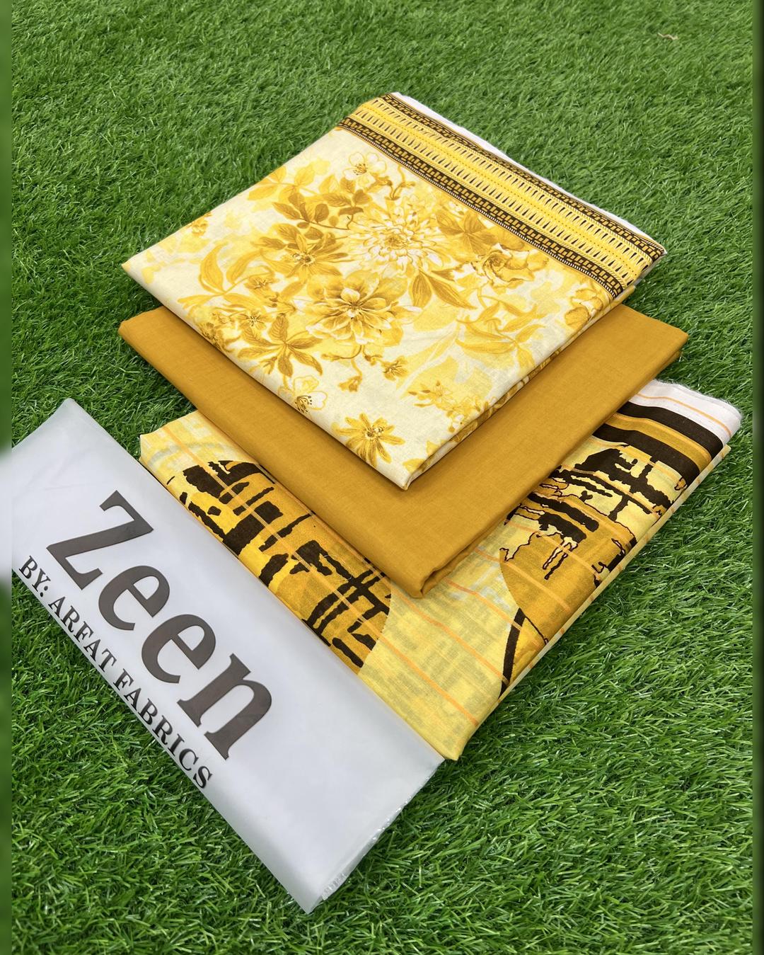 3 Pcs Women's Unstitched Printed Suit