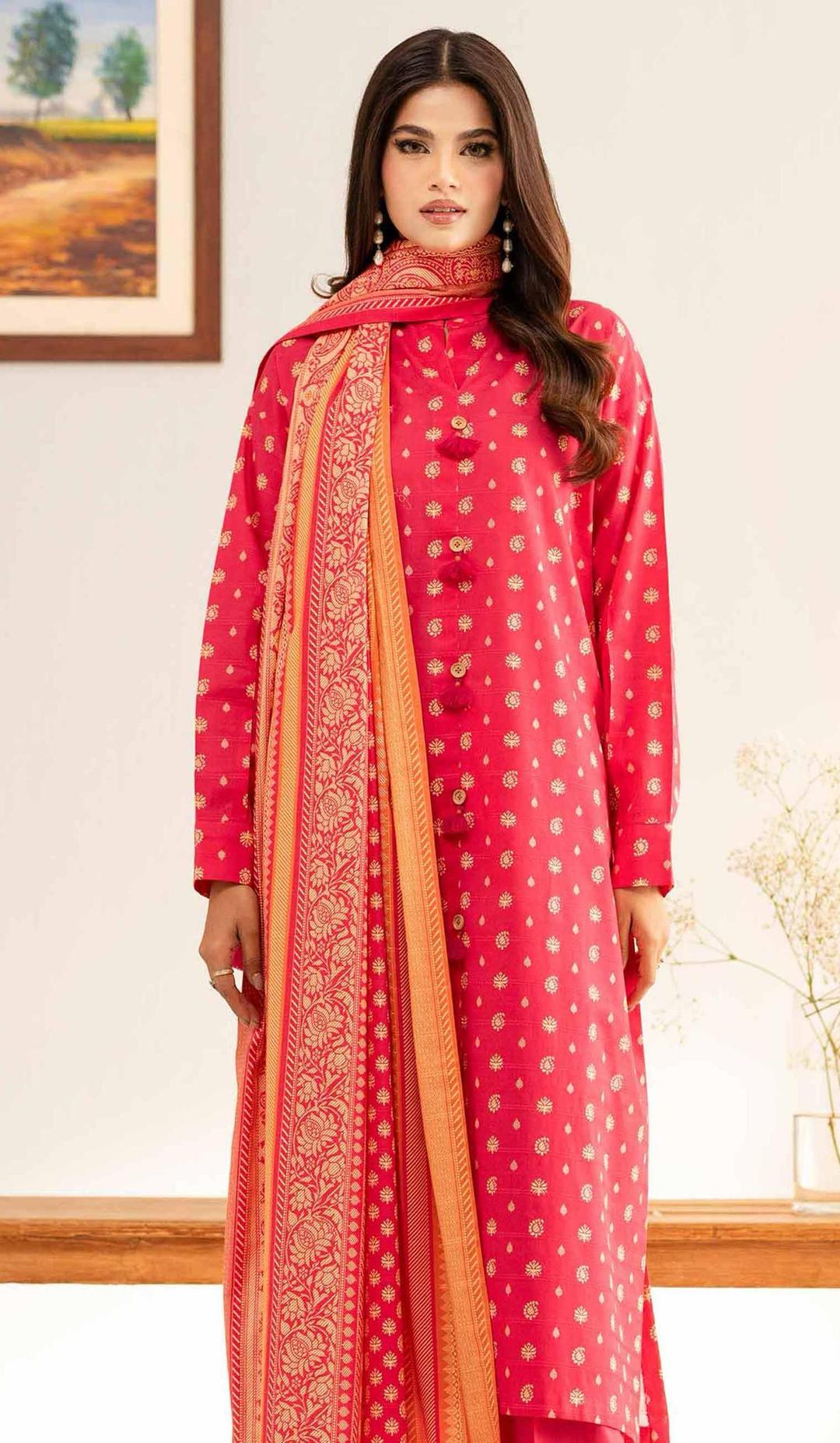 3 Pcs Women's Unstitched Printed Suit