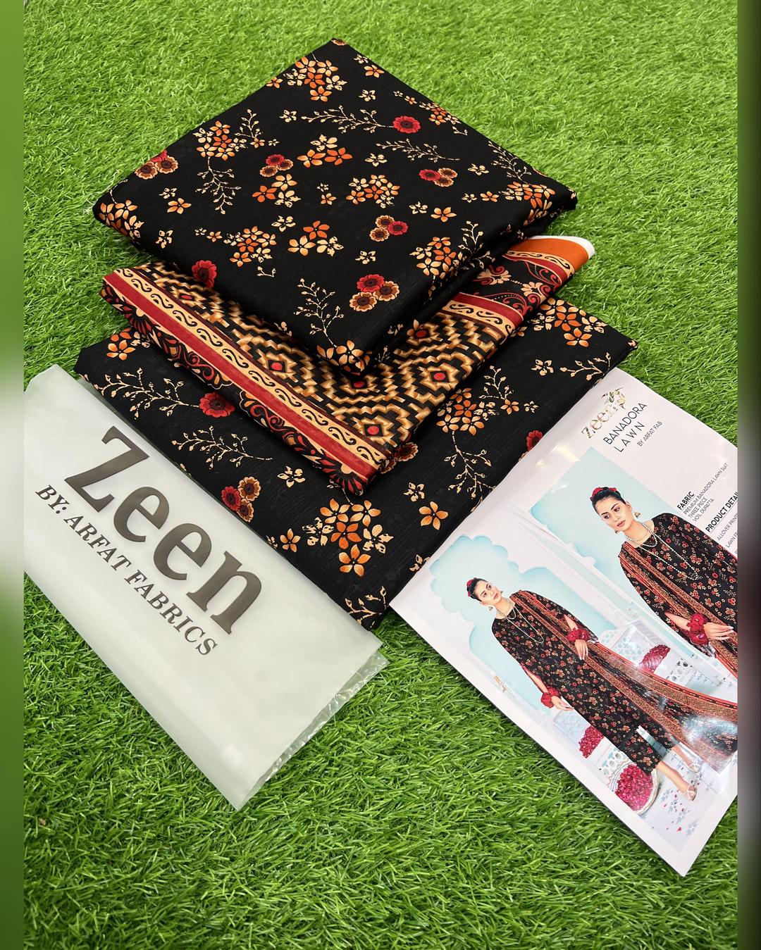 3 Pcs Women's Unstitched Printed Suit