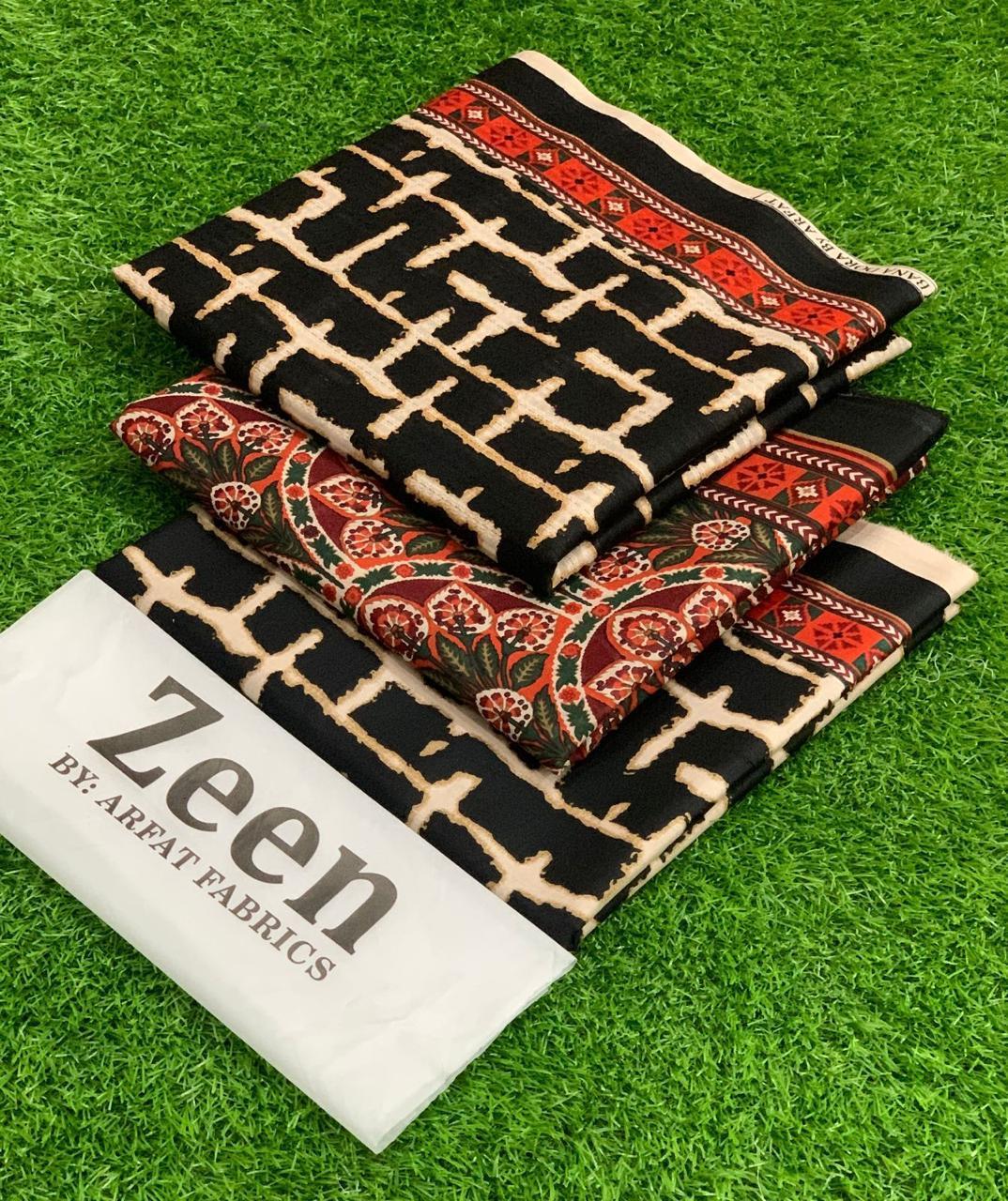 3 Pcs Women's Unstitched Printed Suit