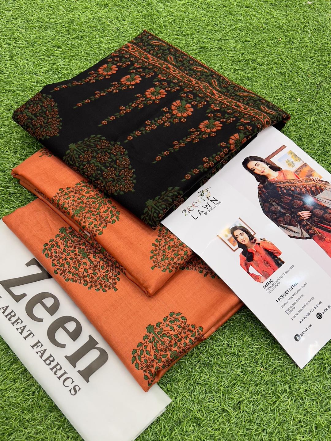 3 Pcs Women's Unstitched Printed Suit