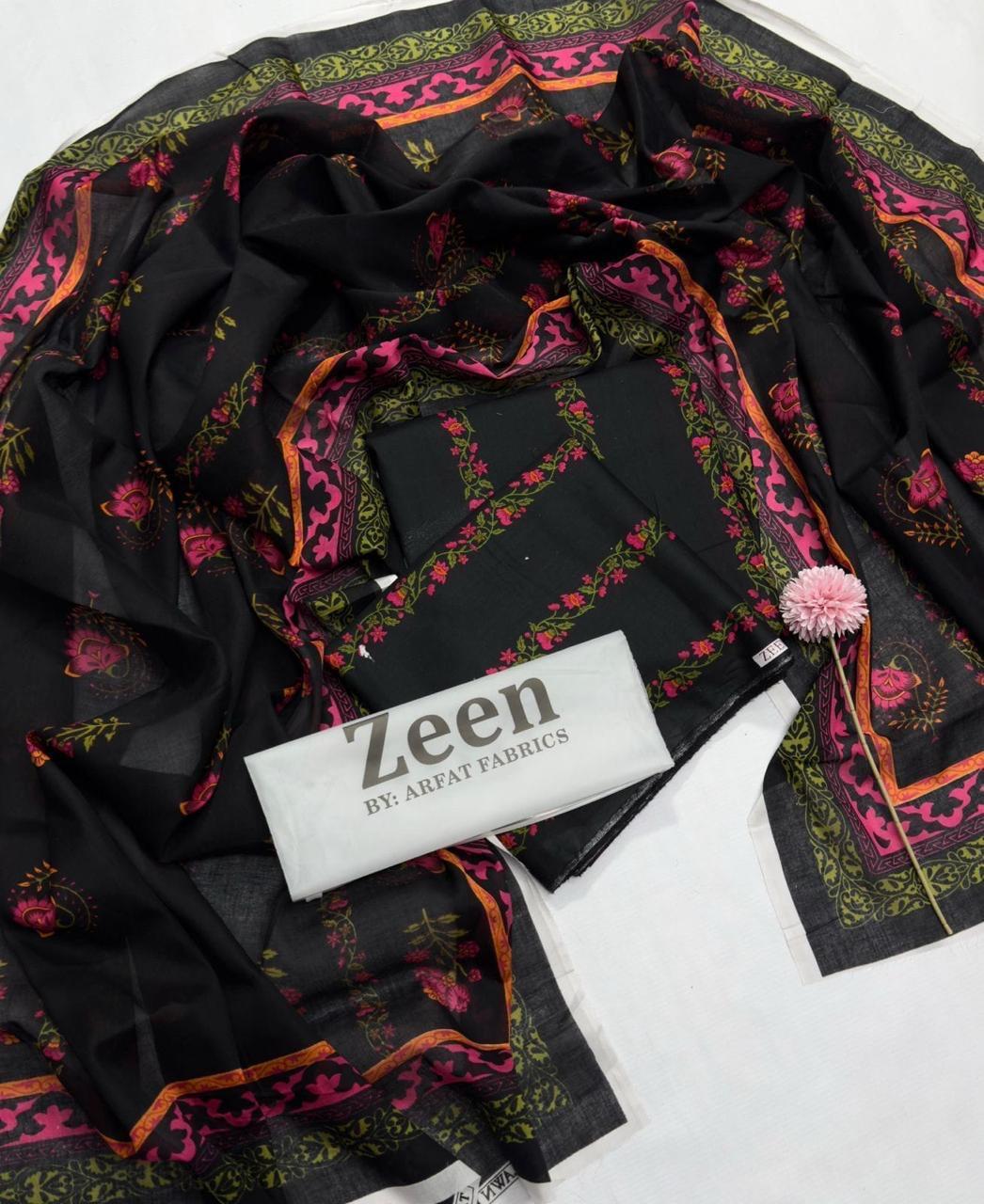 3 Pcs Women's Unstitched Printed Suit