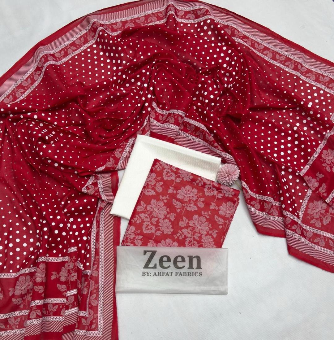 3 Pcs Women's Unstitched Printed Suit