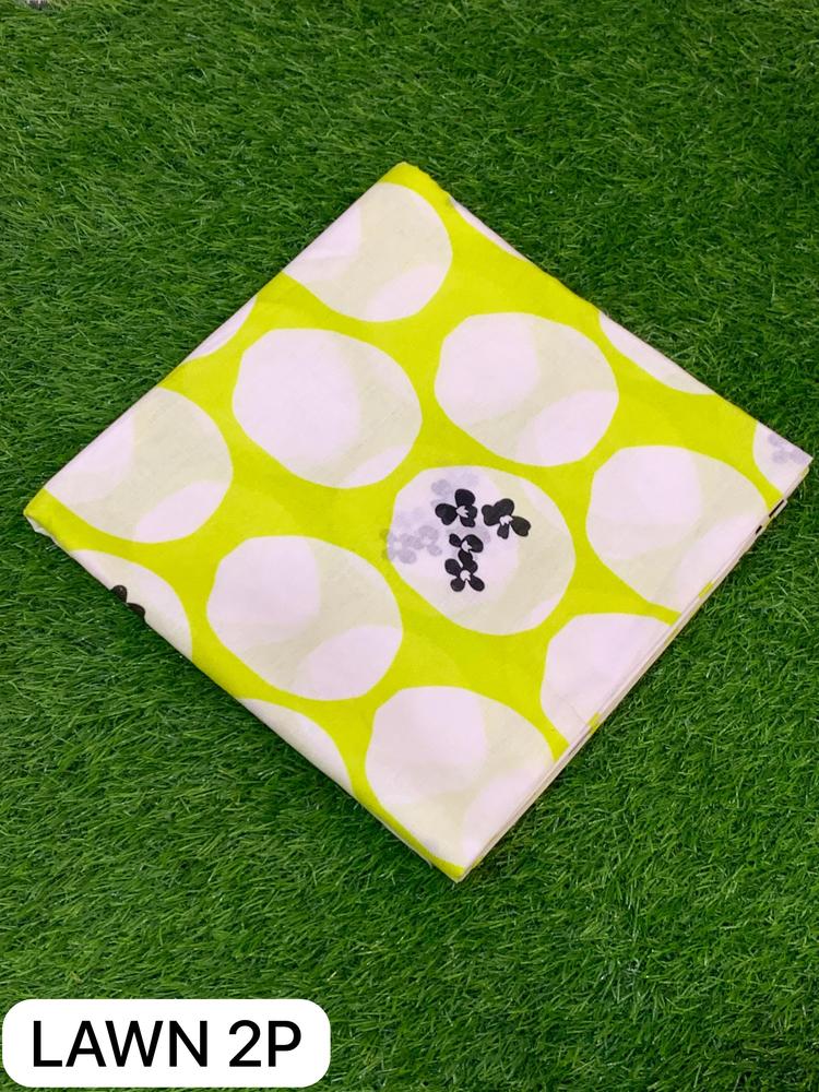 2 Pcs Women's Unstitched Lawn Printed Suit