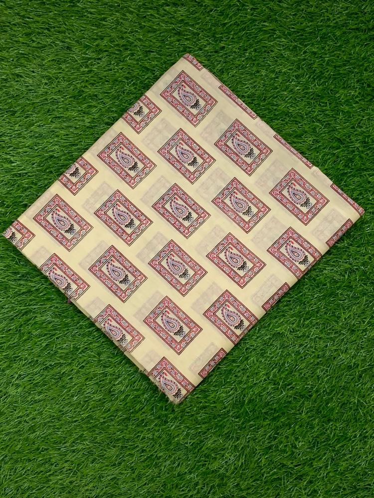 2 Pcs Women's Unstitched Lawn Printed Suit