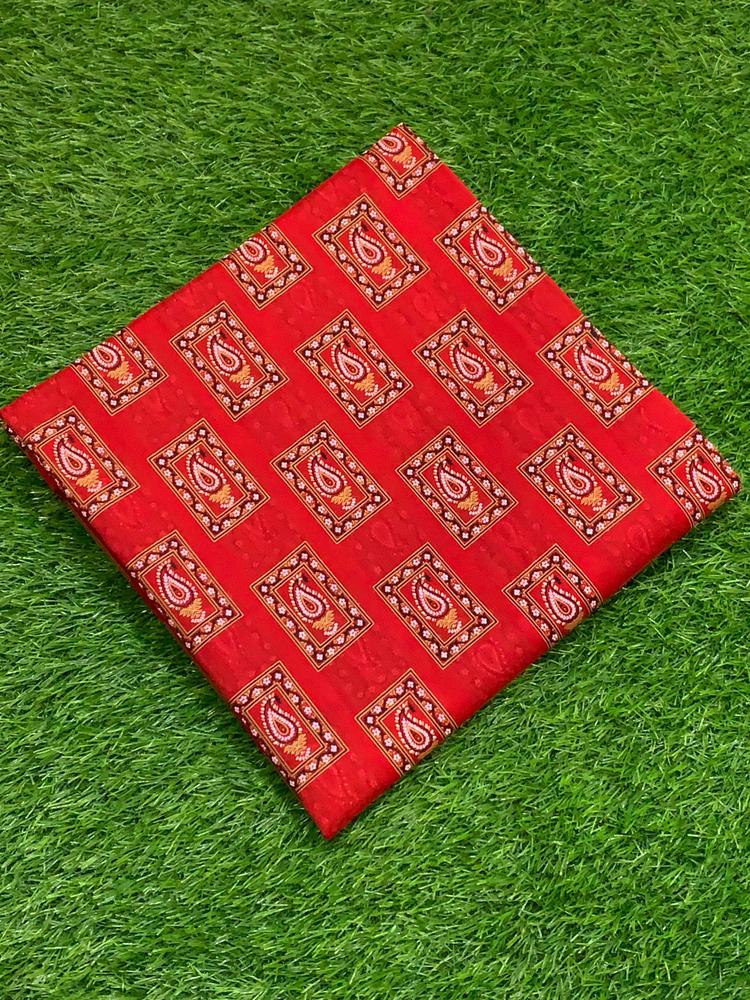 2 Pcs Women's Unstitched Lawn Printed Suit