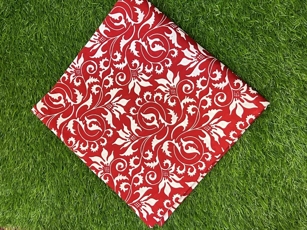 2 Pcs Women's Unstitched Lawn Printed Suit