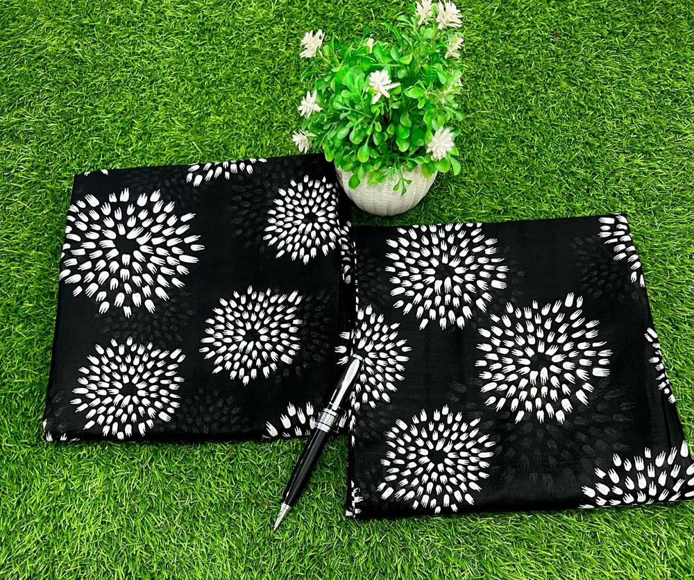 2 Pcs Women's Unstitched Lawn Printed Suit