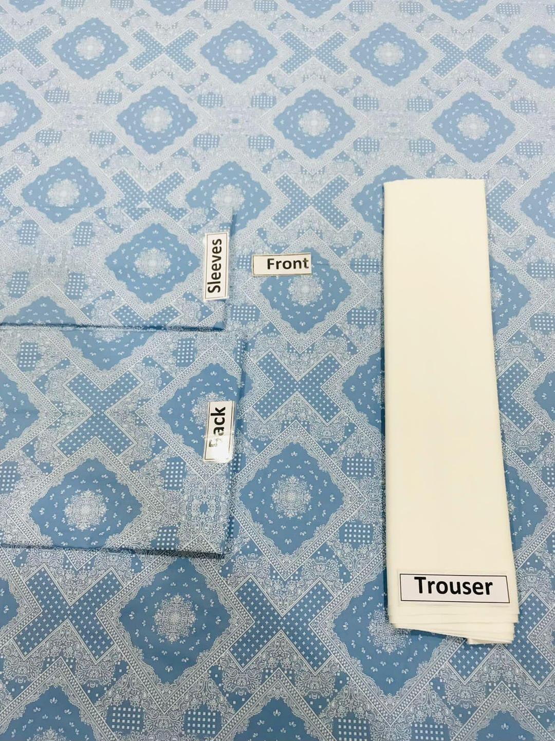 2 Pcs Women's Unstitched Linen Printed Suit