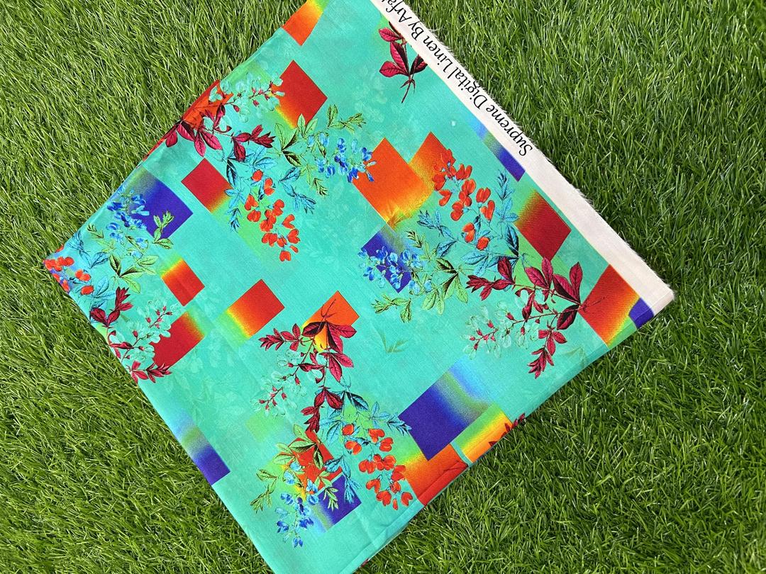 2 Pcs Women's Unstitched Linen Printed Suit