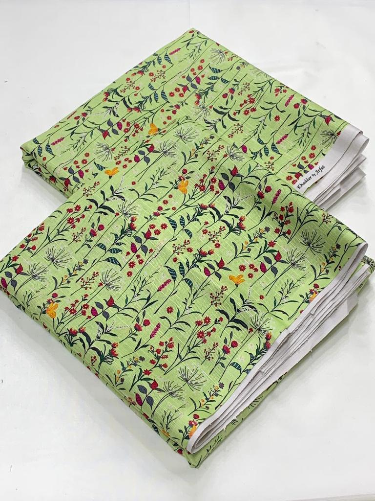 2 Pcs Women's Unstitched Khaddar Printed Suit